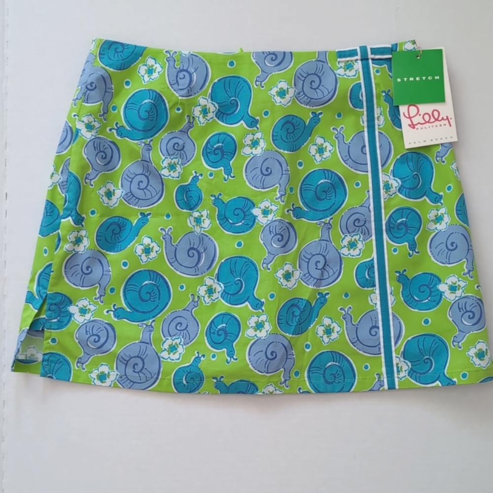 🐌 Lilly Pulitzer Escargot Snail Skort. Cotton Stretch. Size 6. NEW $130